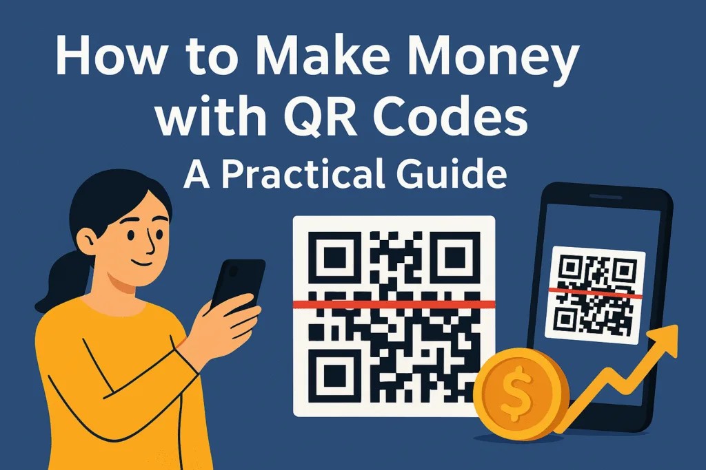 Flujo de monetización con códigos QR mostrando cómo negocio, cliente y anunciante se benefician de cada escaneo