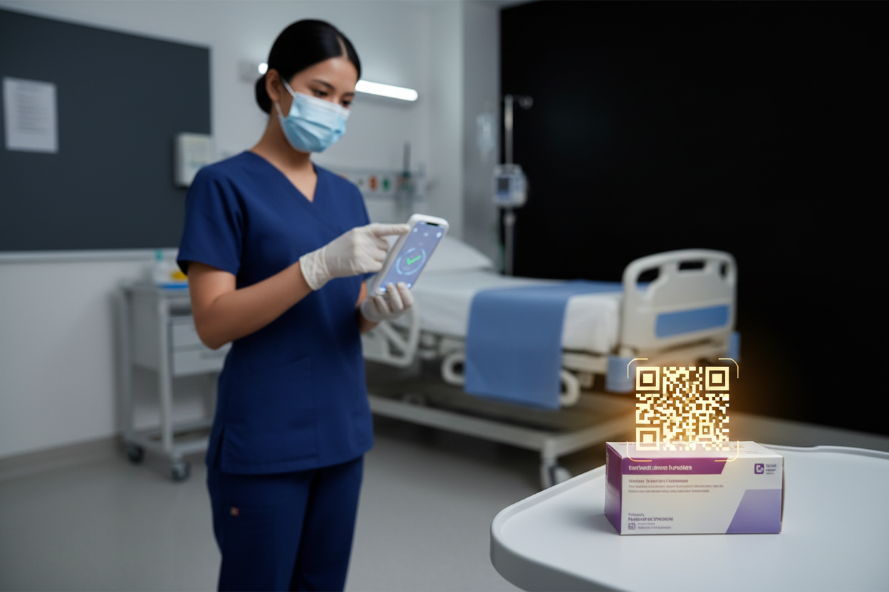 Medication verification with QR codes in healthcare at the bedside (BCMA)