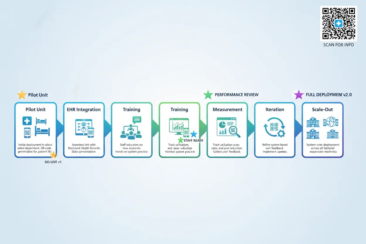 Plano de implementação para sistemas de QR Code na saúde