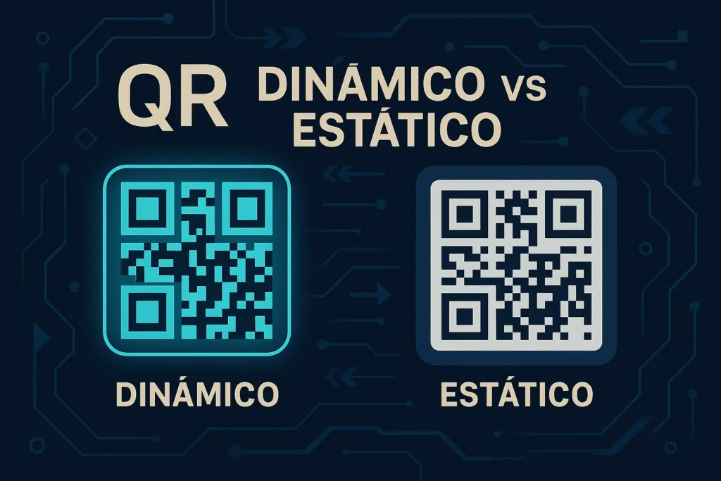 Comparación visual entre QR dinámico vs estático mostrando funciones editables y funciones fijas