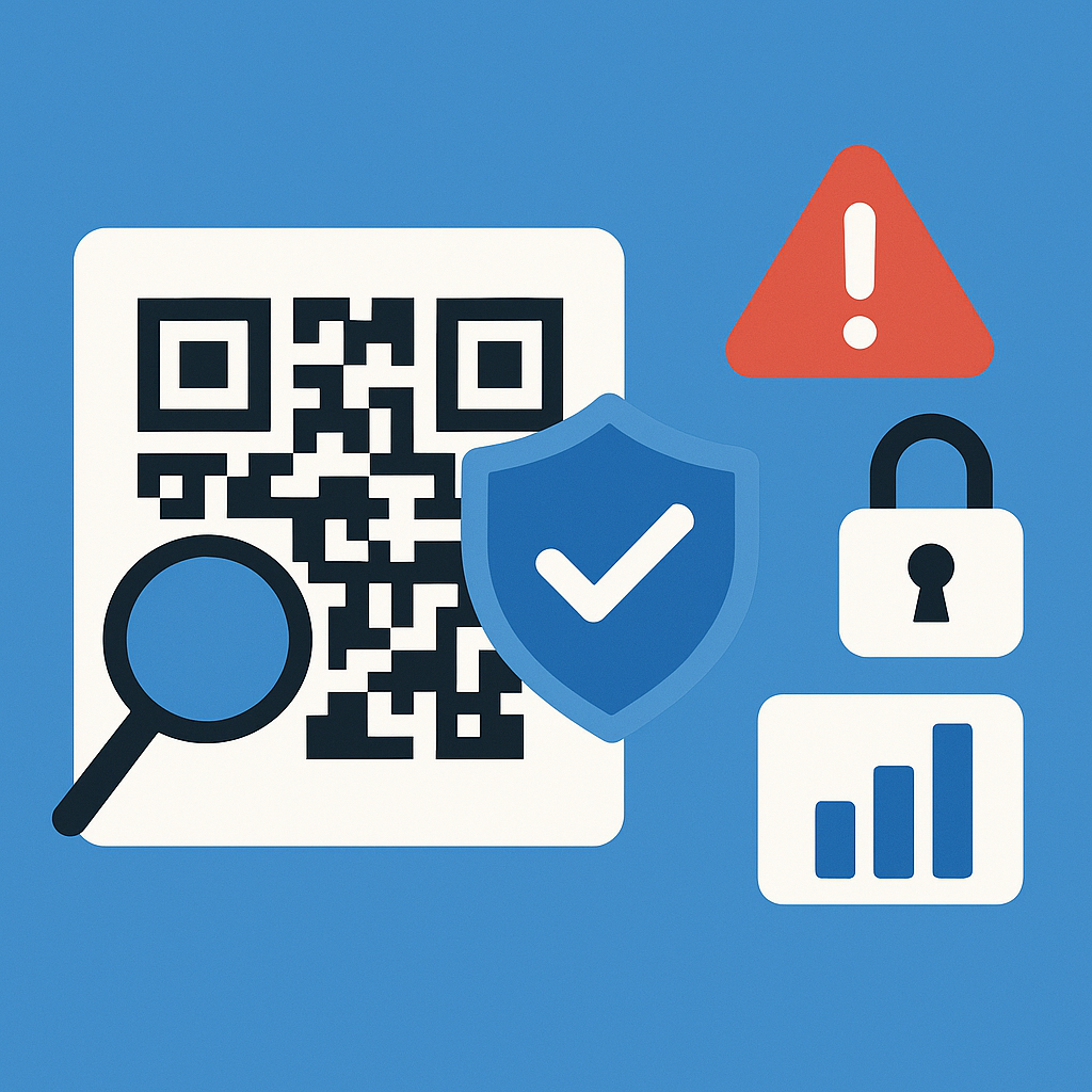 Usuário verificando QR Code seguro com proteção contra riscos digitais.