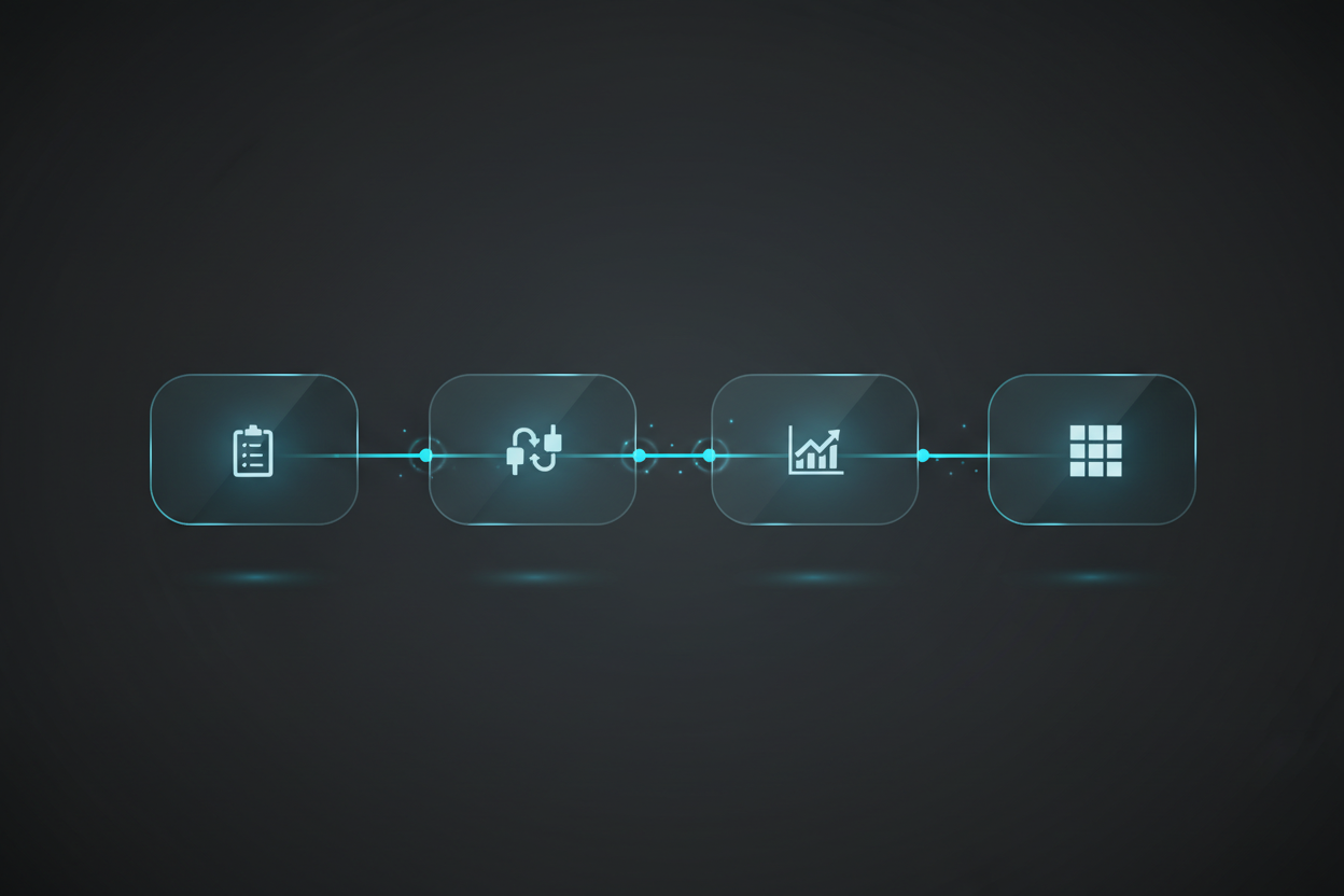 QR code tracking implementation timeline showing pilot phase, optimization period, and enterprise scaling milestones