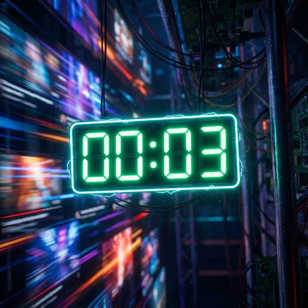 Stopwatch counting down 3 seconds