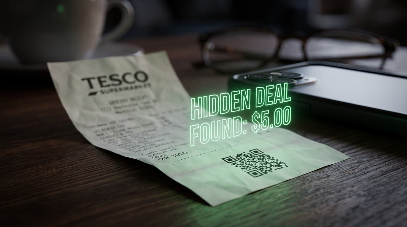 Scanning receipt QR codes for hidden cashback