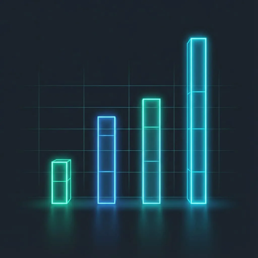 Gráfico mostrando las comisiones potenciales de VISU creciendo con la base de usuarios referidos activos.