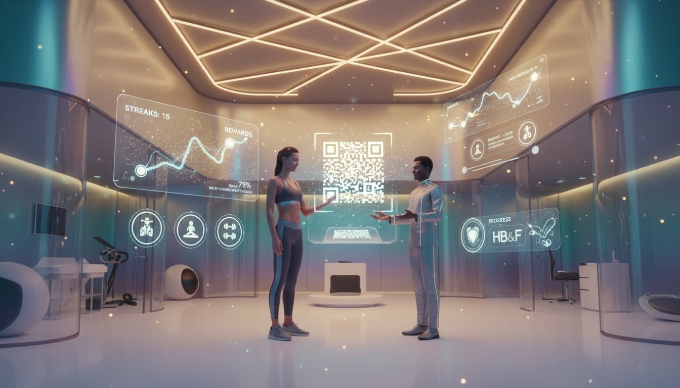 client unlocking micro rewards through qr based streak system