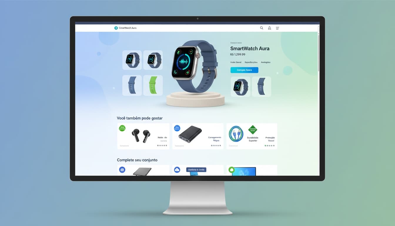 Shopify product page with personalized recommendation widgets and complementary items