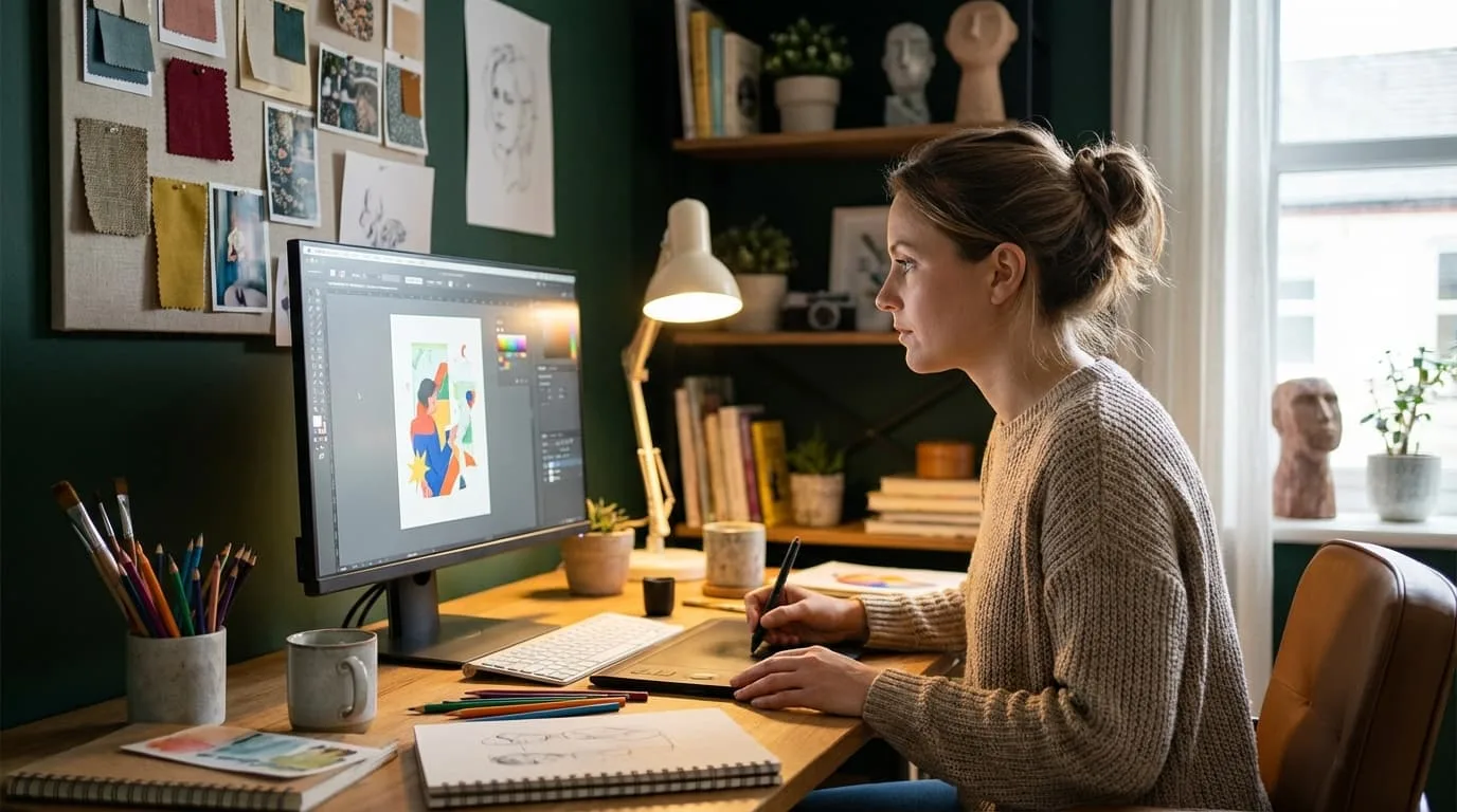 Creative side hustle work at home