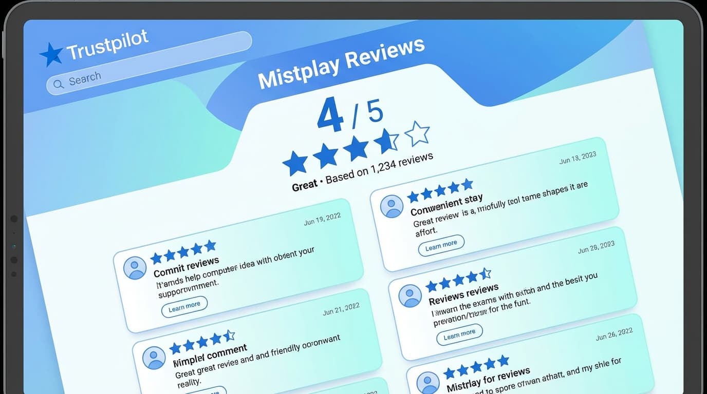 Mistplay Trustpilot rating showing 4 out of 5 stars with user reviews