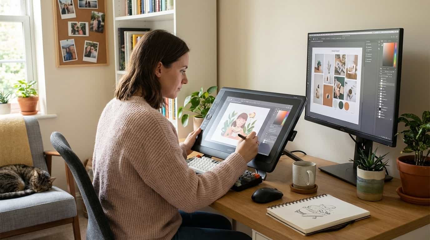 Pessoa embalando itens para vender online em casa