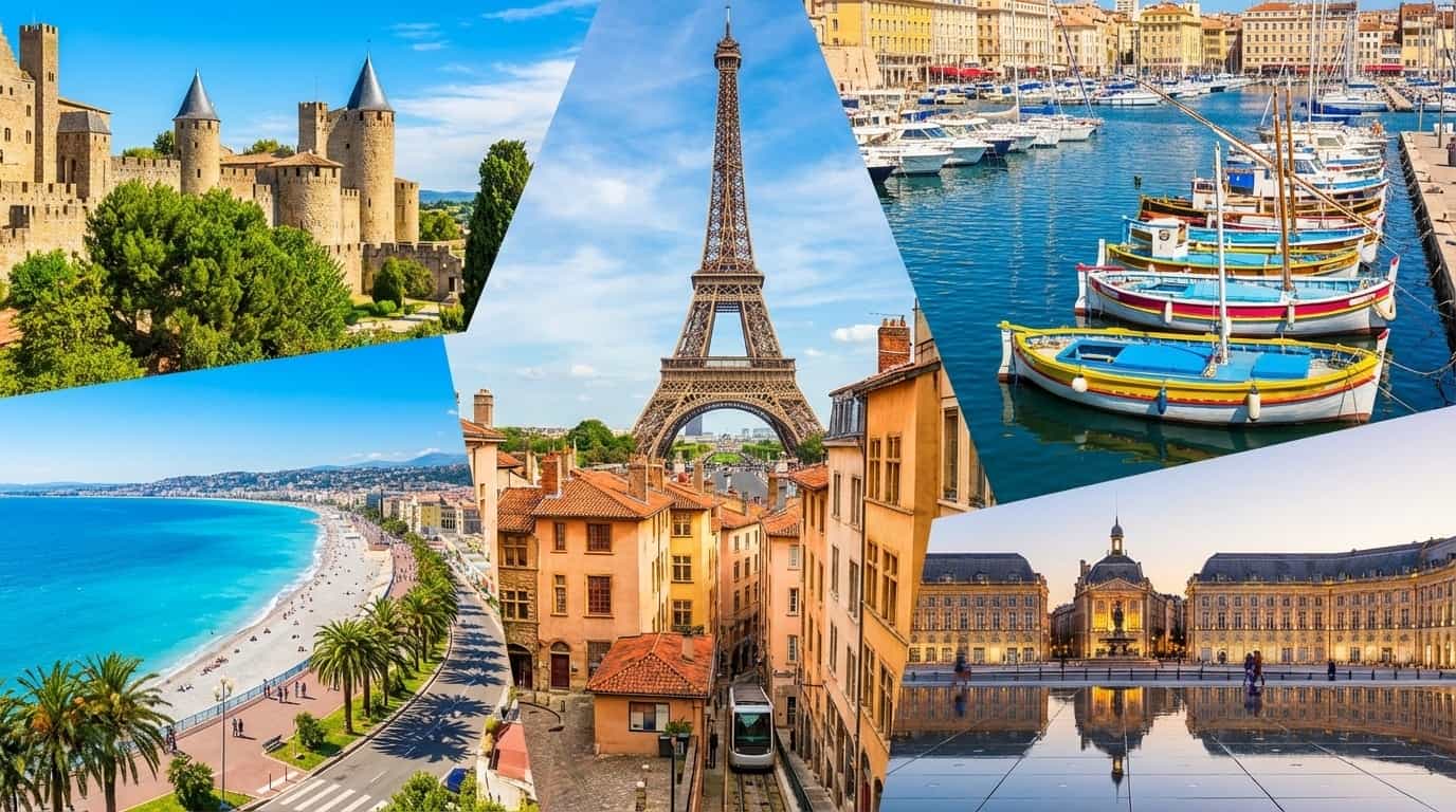 Cidades francesas onde o VISU está disponível incluindo Paris Lyon e Nice