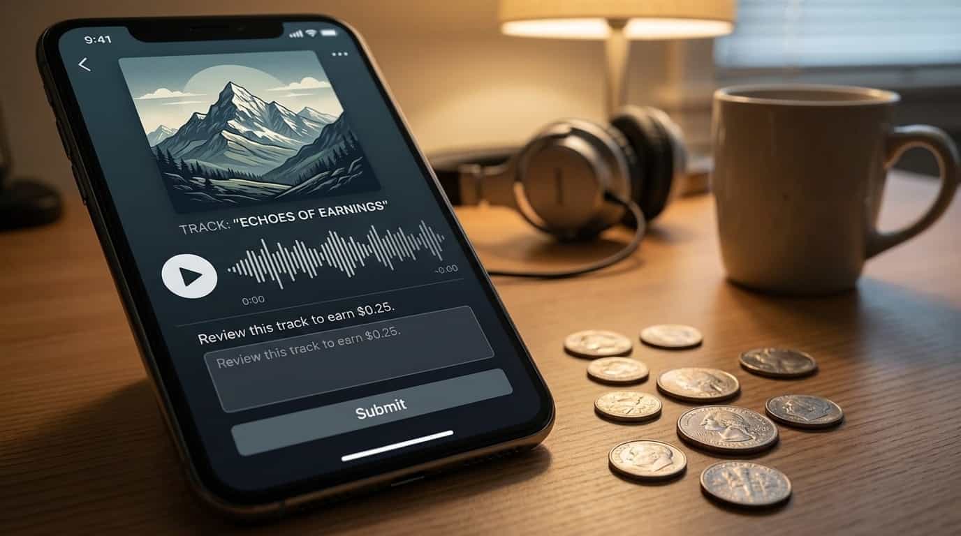 Detalhamento de ganhos por review no Slice the Pie mostrando faixa de $0.02-0.15