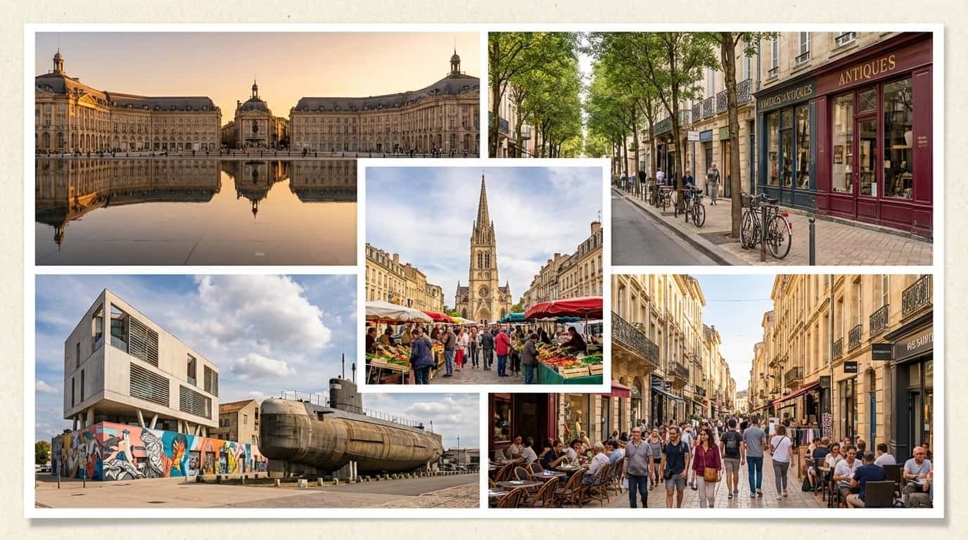 Bairros de Bordeaux onde o VISU está disponível incluindo Saint-Pierre Chartrons e Saint-Michel