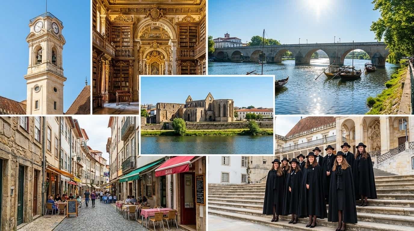 Áreas de Coimbra onde o VISU está disponível incluindo Alta Baixa e Universidade