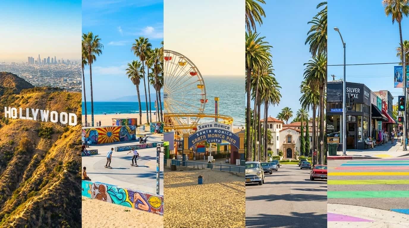 Bairros de Los Angeles onde o VISU está disponível incluindo Hollywood Venice e Santa Monica