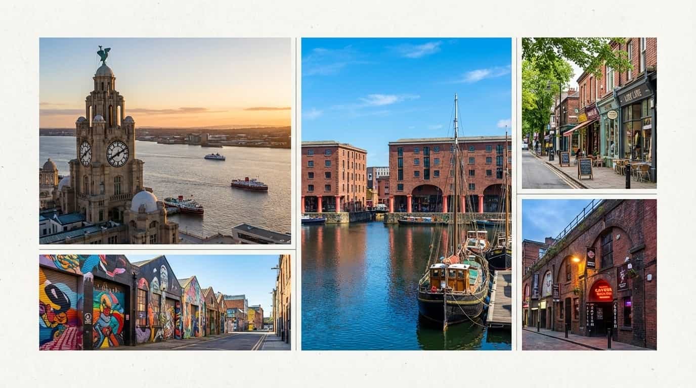Bairros de Liverpool onde o VISU está disponível incluindo Baltic Triangle Albert Dock e Lark Lane