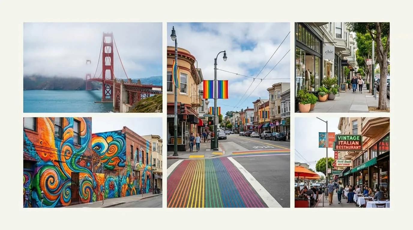 Bairros de São Francisco onde o VISU está disponível incluindo Mission Castro e Hayes Valley