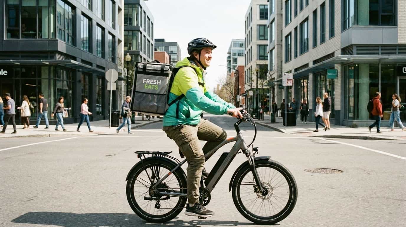 Delivery driver on weekend gig with food orders