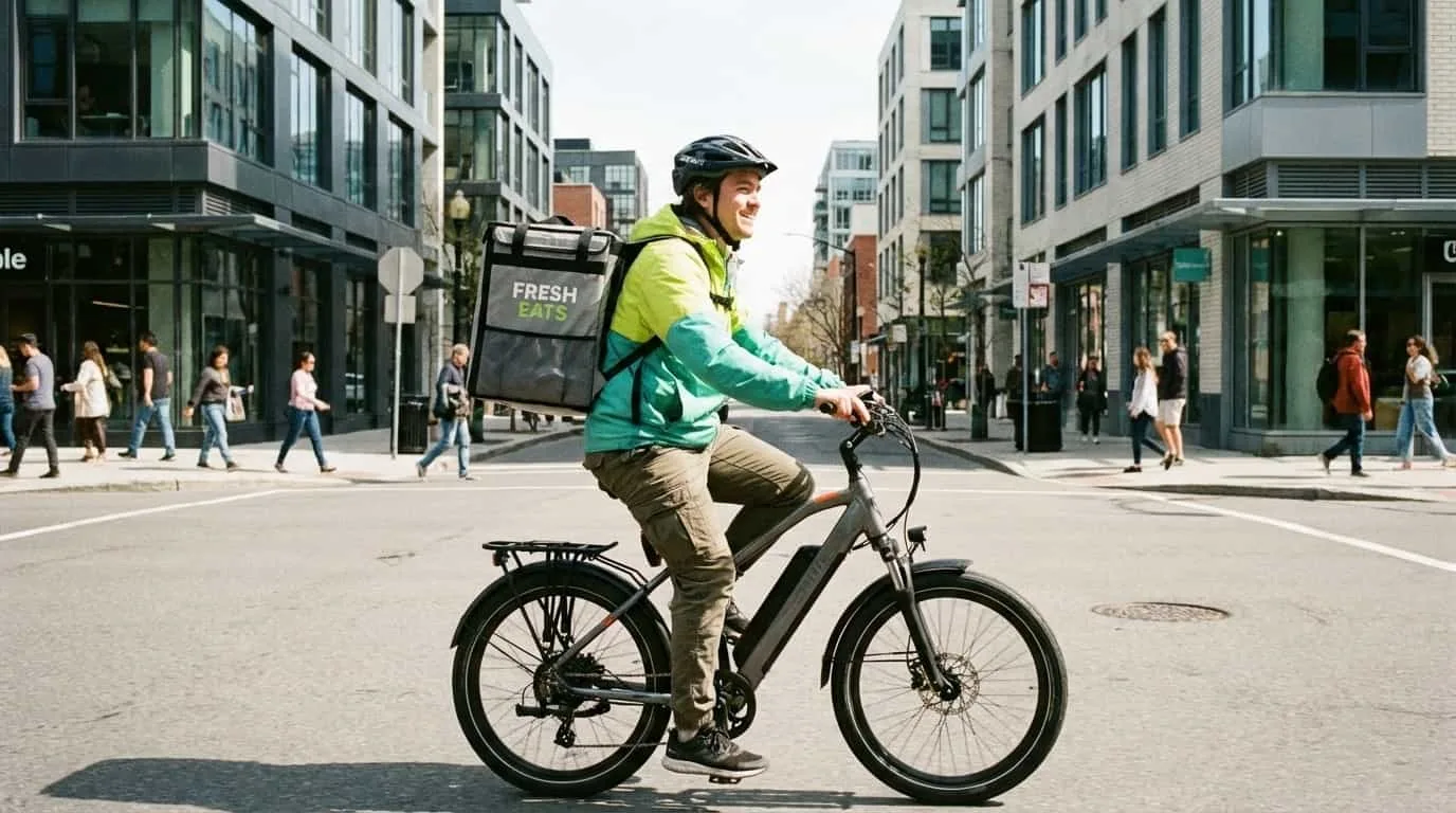 Delivery driver on weekend gig with food orders