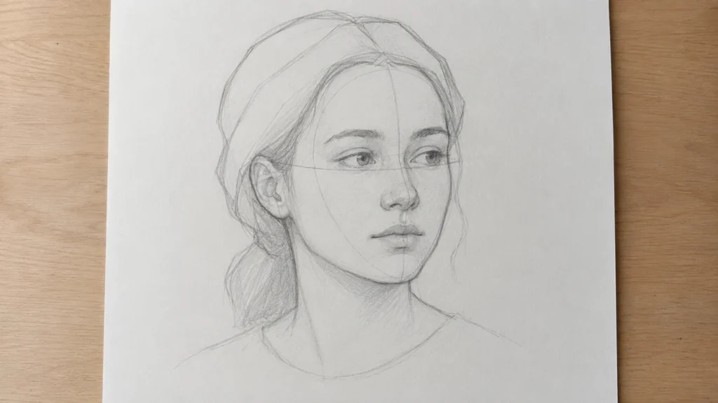 How to Draw a Girl: A Three Quarter Face, Step by Step