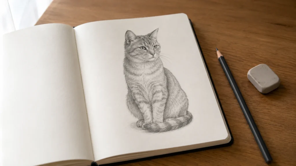 How to Draw a Cat: A Pear, a Circle and Nine Steps
